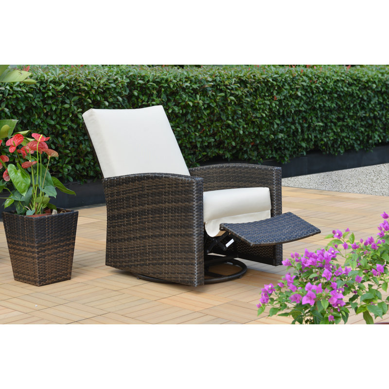 Breakwater Bay Anderton Swivel Recliner Patio Chair with Sunbrella